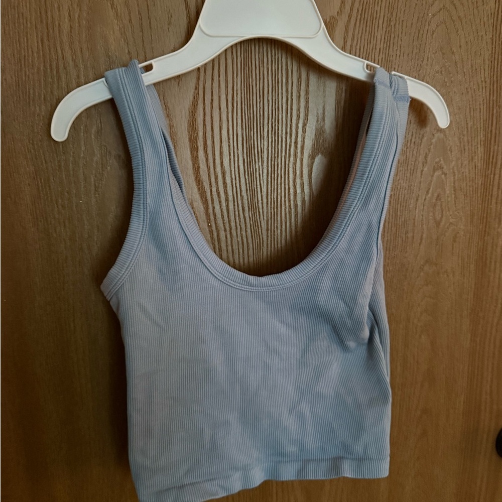 Light Blue Ribbed Tank Top